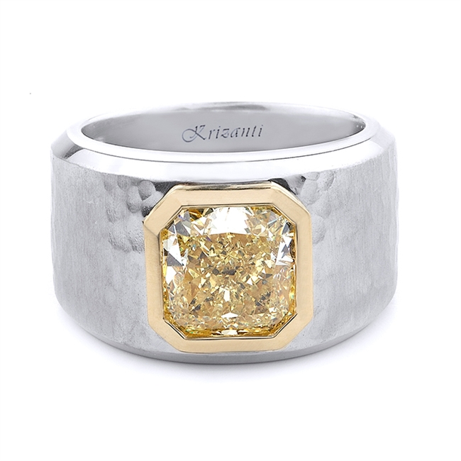 18KT 2 TONE GENTS RING